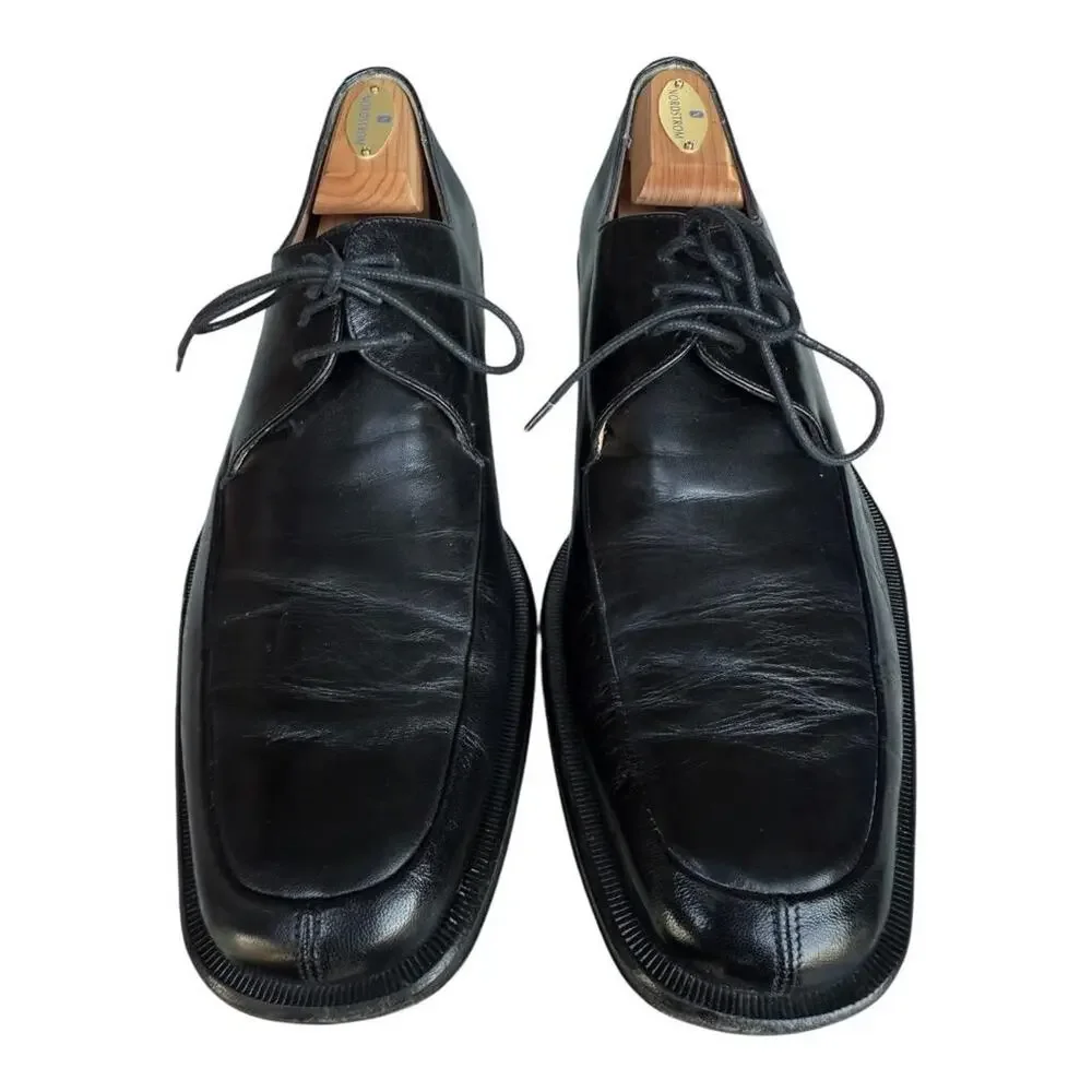 Bruno Magli Bishop Black Leather Dress Oxford Men size 12 M